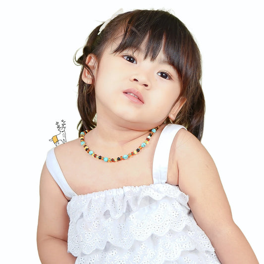 KALUNG BAYI AMBER DENGAN TURQUOISE. XR53M-TQ