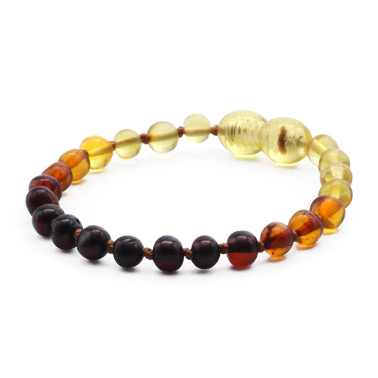 GELANG AMBER BAYI RAINBOW GLOSSY 14CM. 5X4MM