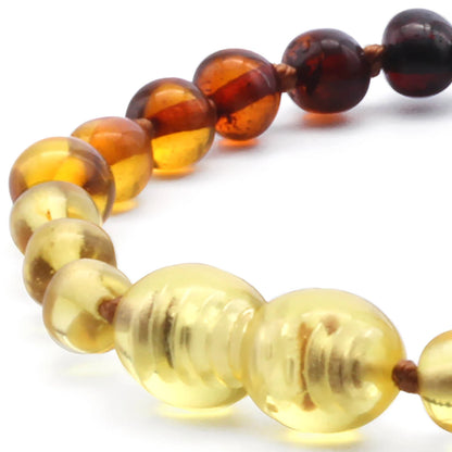 GELANG AMBER BAYI RAINBOW GLOSSY 14CM. 5X4MM