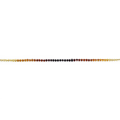 KALUNG AMBER BAYI RAINBOW GLOSSY 32CM. 5X4MM