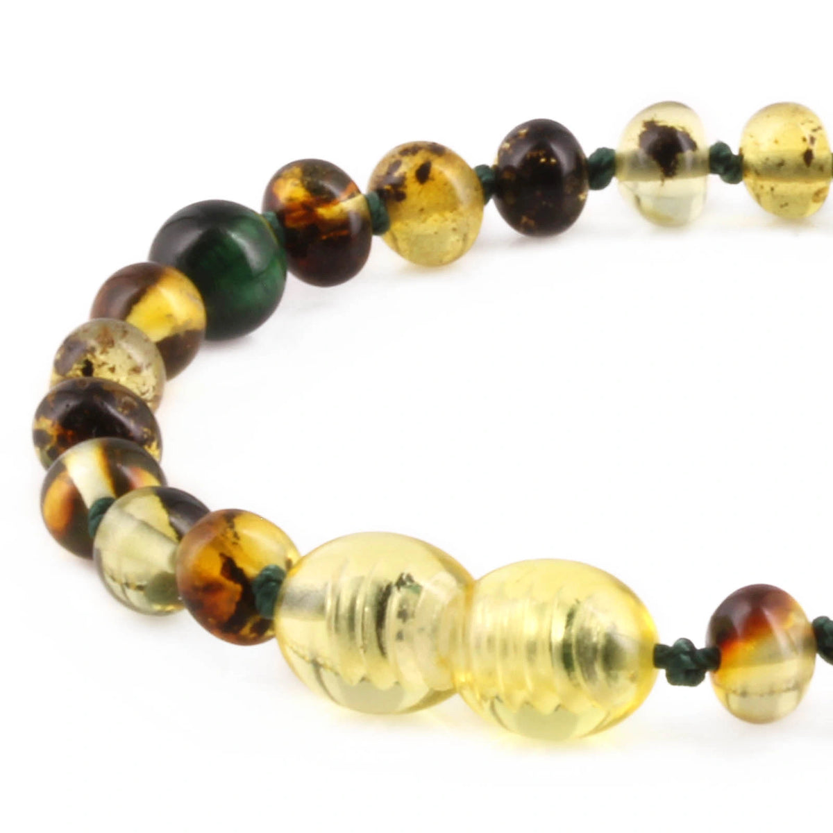 GELANG AMBER UNTUK DEWASA KOMBINASI GREEN TIGER EYE - BLE265