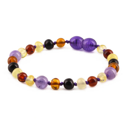 GELANG AMBER UNTUK DEWASA KOMBINASI AMETHYST - BLE264