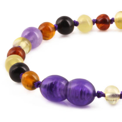 GELANG AMBER UNTUK DEWASA KOMBINASI AMETHYST - BLE264