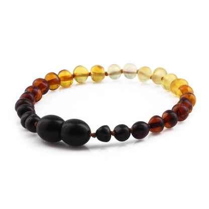 KALUNG & GELANG AMBER BAYI RAINBOW GLOSSY 32CM & 14CM. 5X4MM