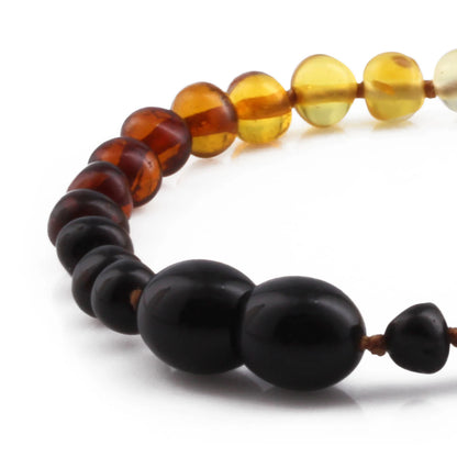GELANG AMBER BAYI RAINBOW GLOSSY 14CM. 5X4MM