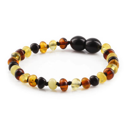 GELANG AMBER BAYI MULTICOLOUR GLOSSY 14CM. 5X3MM