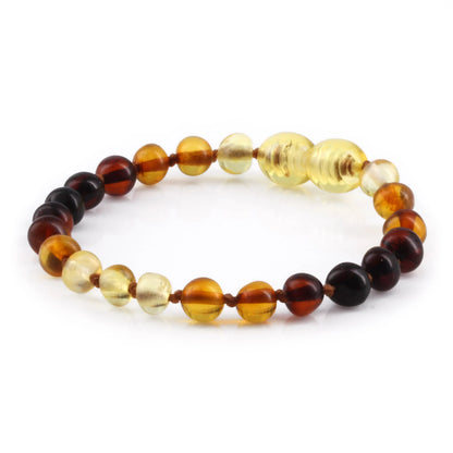 KALUNG & GELANG AMBER BAYI RAINBOW GLOSSY 32CM & 14CM. 5X4MM