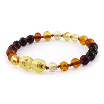 KALUNG & GELANG AMBER BAYI RAINBOW GLOSSY 32CM & 14CM. 5X4MM