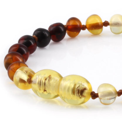 GELANG AMBER BAYI RAINBOW GLOSSY 14CM. 5X4MM