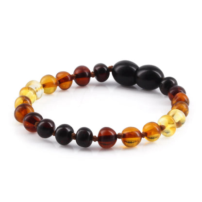 KALUNG & GELANG AMBER BAYI RAINBOW GLOSSY 32CM & 14CM. 5X4MM