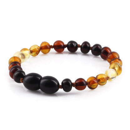 KALUNG & GELANG AMBER BAYI RAINBOW GLOSSY 32CM & 14CM. 5X4MM