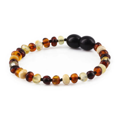 GELANG AMBER BAYI MULTICOLOUR GLOSSY 14CM. 4X3MM