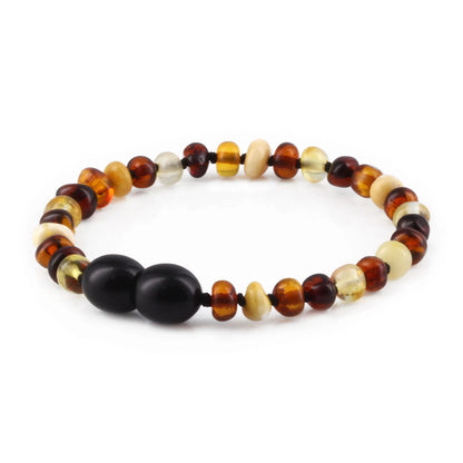GELANG AMBER BAYI MULTICOLOUR GLOSSY 14CM. 4X3MM
