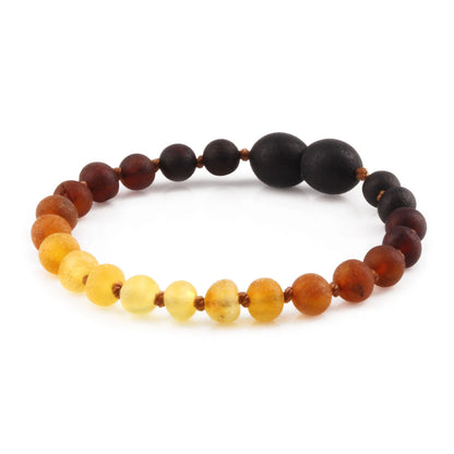 KALUNG & GELANG AMBER BAYI RAINBOW MATTE 32CM & 14CM. 5X4MM