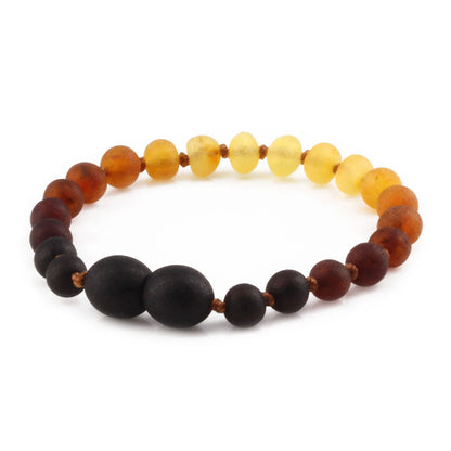 KALUNG & GELANG AMBER BAYI RAINBOW MATTE 32CM & 14CM. 5X4MM