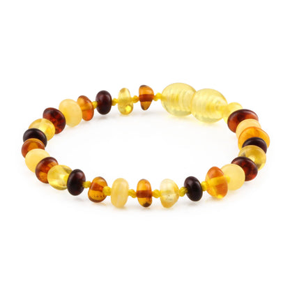 GELANG AMBER BAYI MULTICOLOUR GLOSSY 14CM. 5X3MM