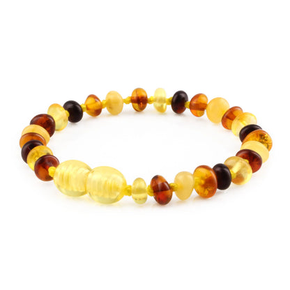GELANG AMBER BAYI MULTICOLOUR GLOSSY 14CM. 5X3MM