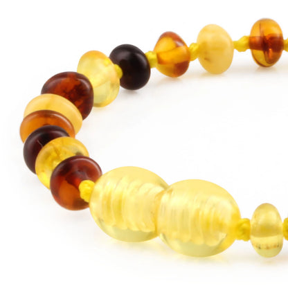 GELANG AMBER BAYI MULTICOLOUR GLOSSY 14CM. 5X3MM
