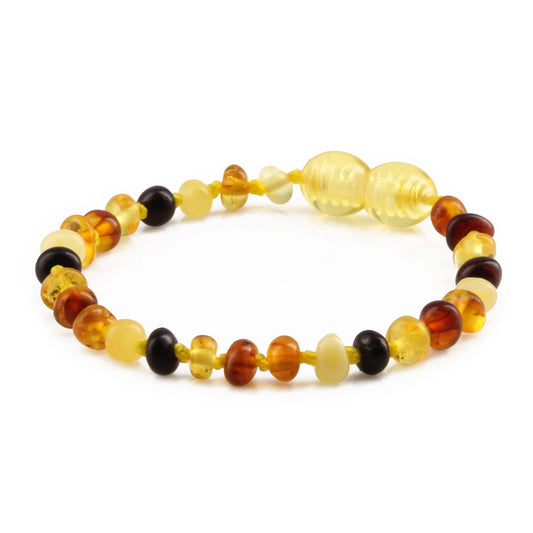 GELANG AMBER BAYI MULTICOLOUR GLOSSY 14CM. 4X3MM