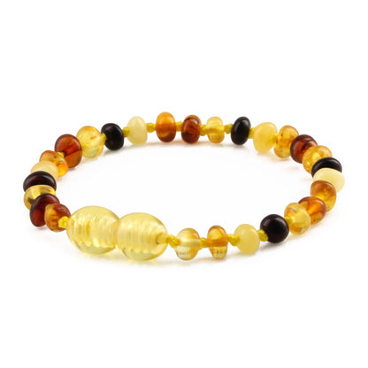 GELANG AMBER BAYI MULTICOLOUR GLOSSY 14CM. 4X3MM