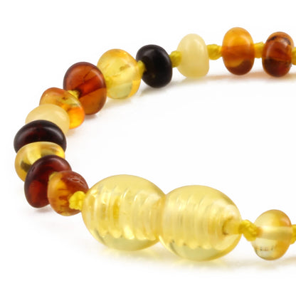 GELANG AMBER BAYI MULTICOLOUR GLOSSY 14CM. 4X3MM