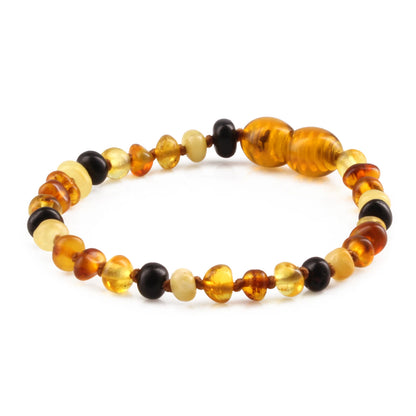 GELANG AMBER BAYI MULTICOLOUR GLOSSY 14CM. 4X3MM