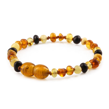 GELANG AMBER BAYI MULTICOLOUR GLOSSY 14CM. 4X3MM