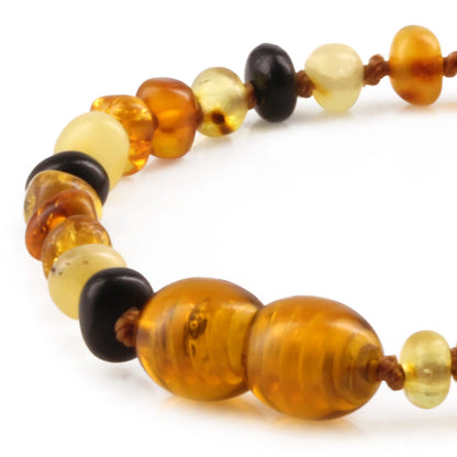 GELANG AMBER BAYI MULTICOLOUR GLOSSY 14CM. 4X3MM