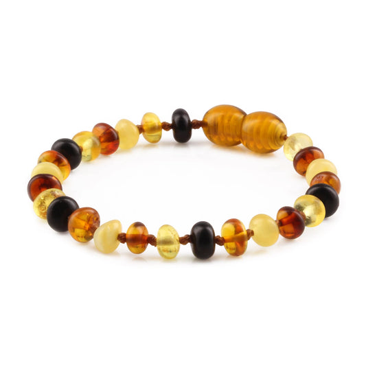GELANG AMBER BAYI MULTICOLOUR GLOSSY 14CM. 5X3MM