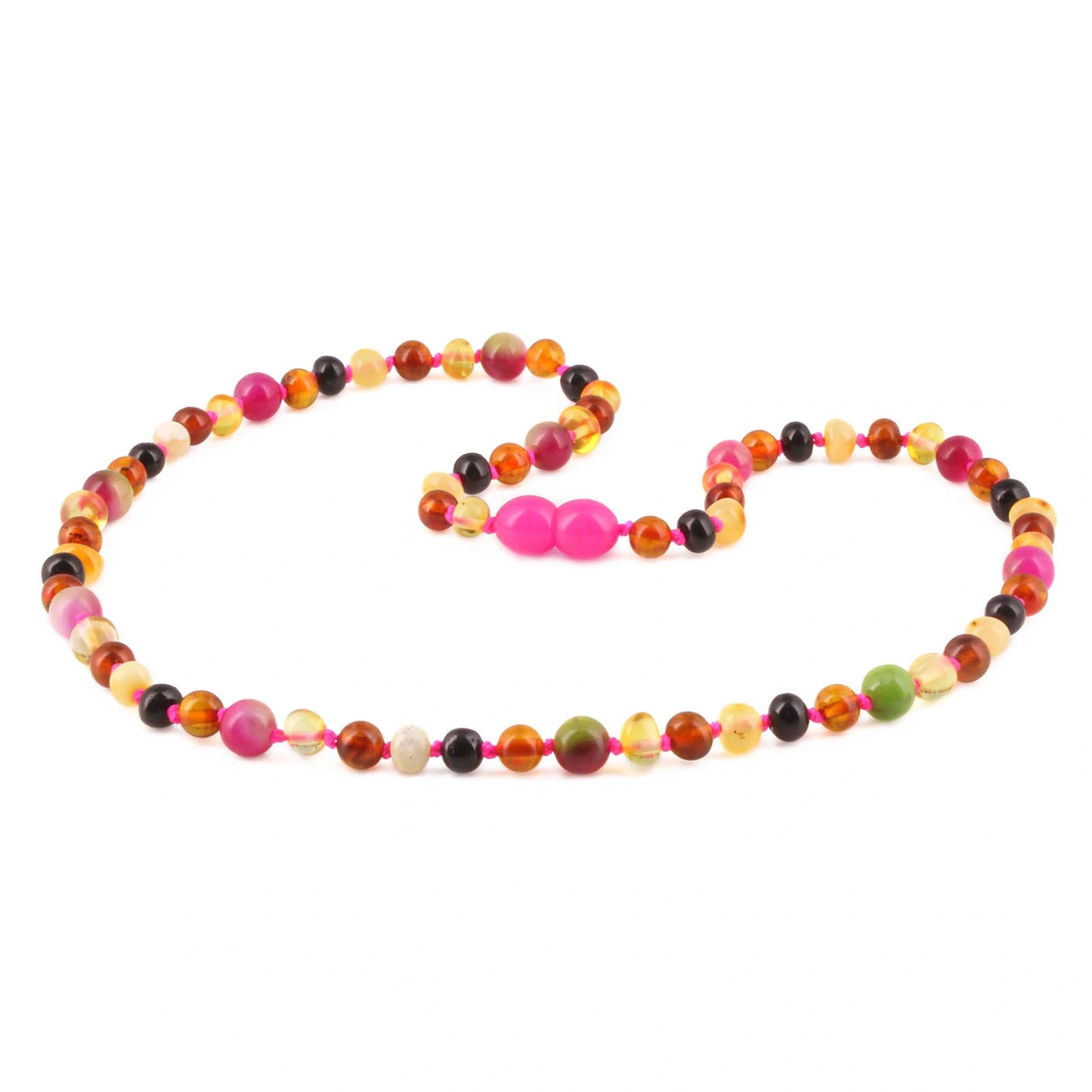 KALUNG DEWASA AMBER DENGAN PINK JADE. BLE261