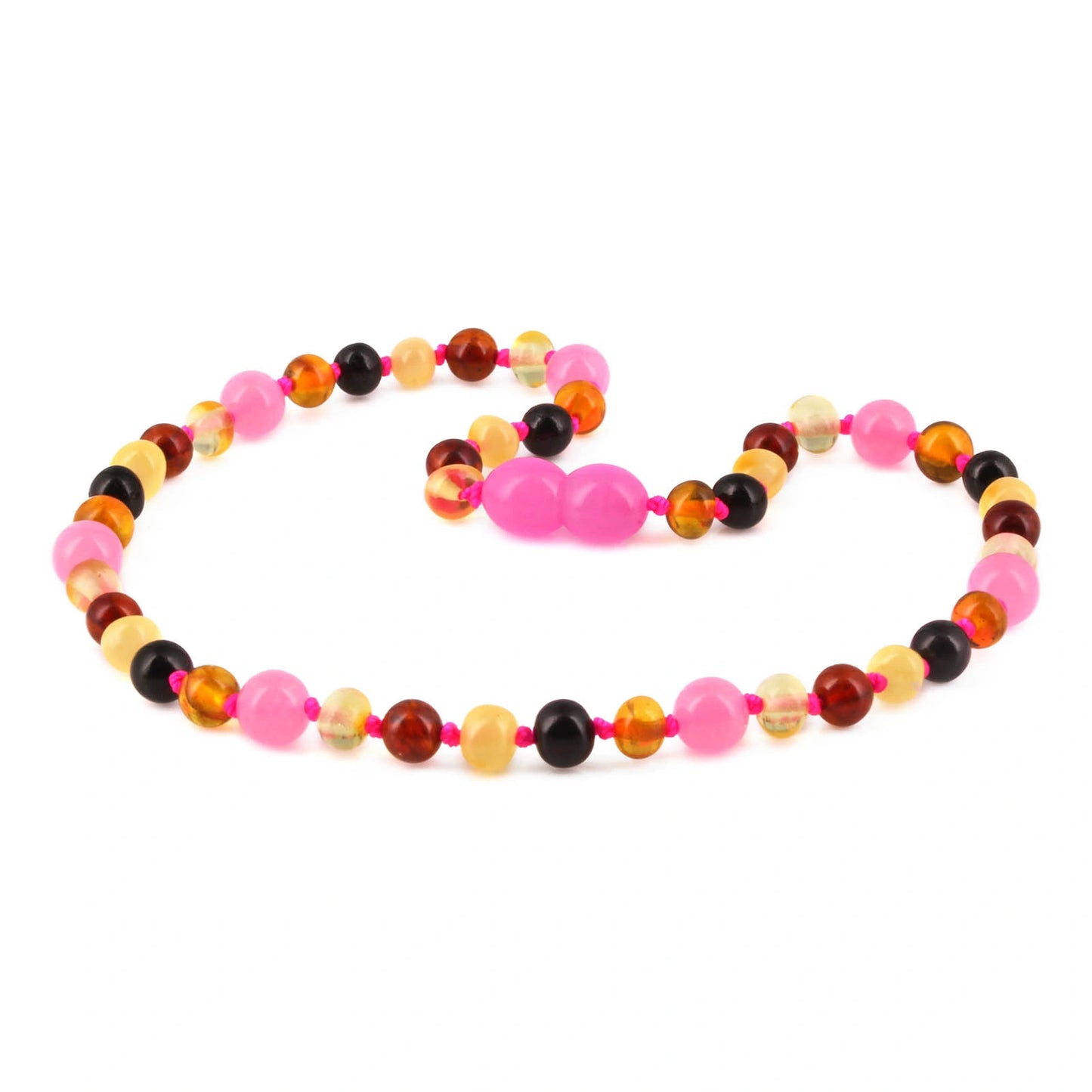 KALUNG BAYI AMBER DENGAN PINK CHALCEDONY. LE579