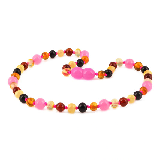 KALUNG BAYI AMBER DENGAN PINK CHALCEDONY. LE579