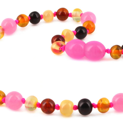 KALUNG BAYI AMBER DENGAN PINK CHALCEDONY. LE579