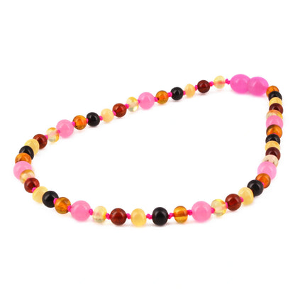 KALUNG BAYI AMBER DENGAN PINK CHALCEDONY. LE579