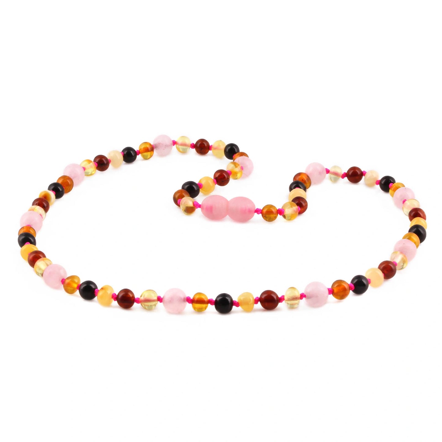 KALUNG DEWASA AMBER DENGAN ROSE QUARTZ. BLE262