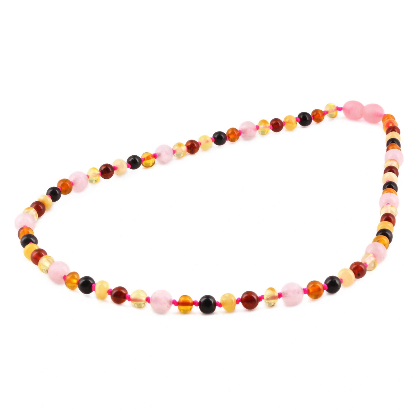 KALUNG DEWASA AMBER DENGAN ROSE QUARTZ. BLE262