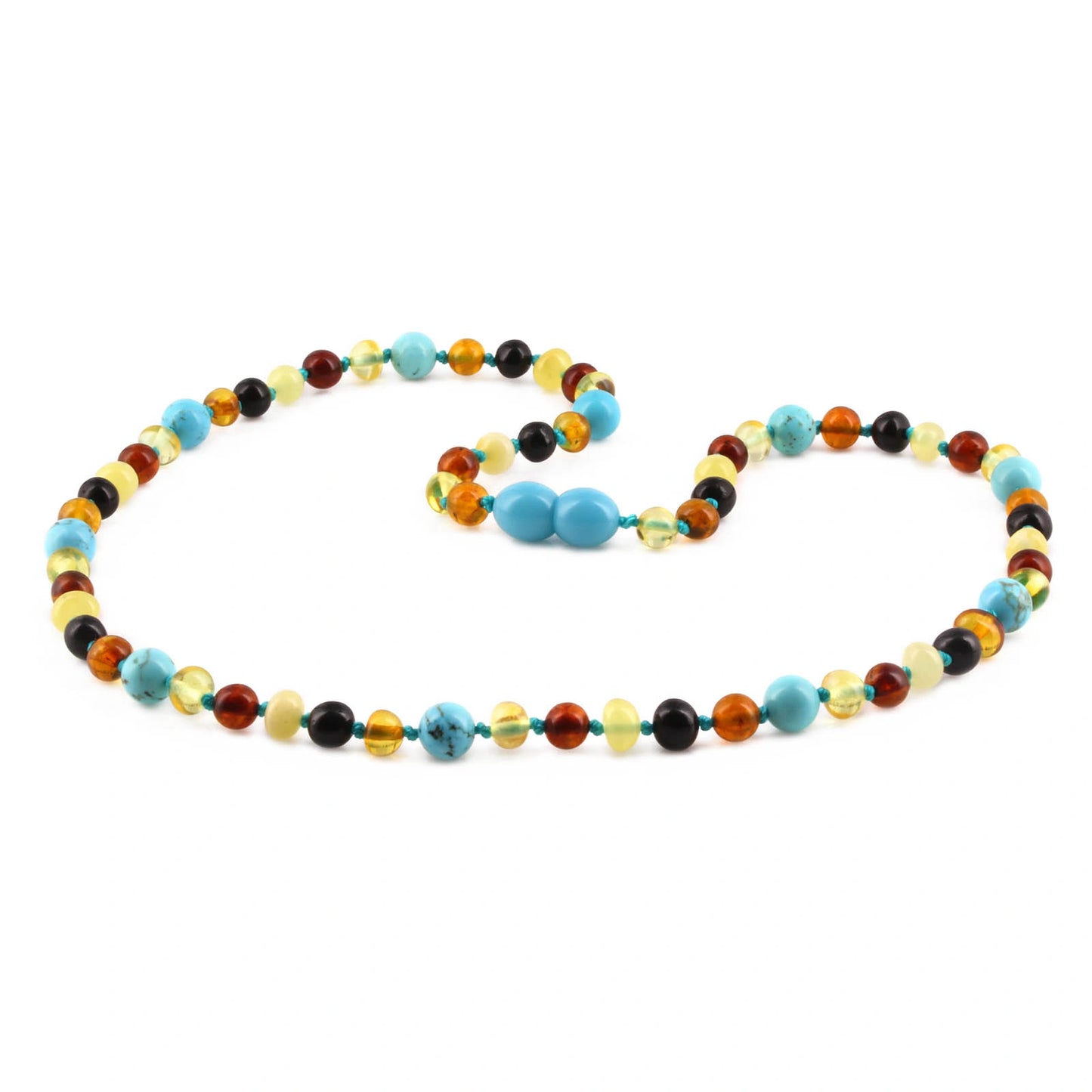 KALUNG DEWASA AMBER DENGAN TURQUOISE. BLE263