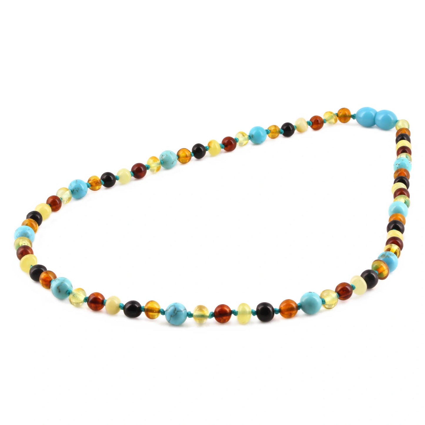 KALUNG DEWASA AMBER DENGAN TURQUOISE. BLE263