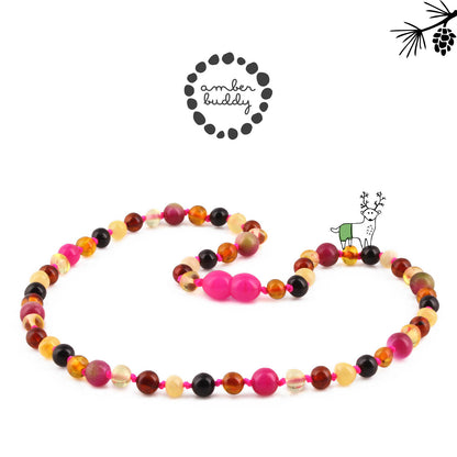 KALUNG AMBER JUNIOR DENGAN PINK JADE. JN118