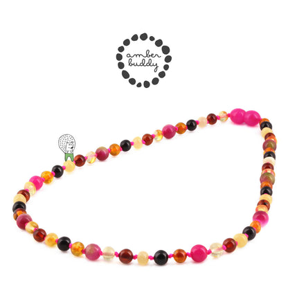 KALUNG AMBER JUNIOR DENGAN PINK JADE. JN118