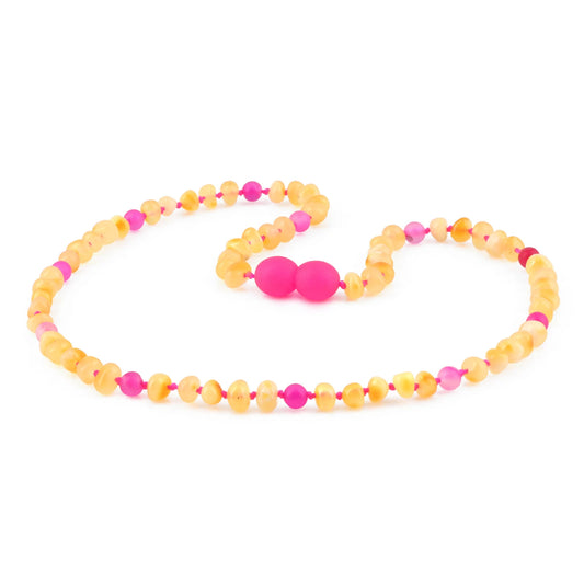 KALUNG JUNIOR AMBER DENGAN PINK LACE AGATE. JN116