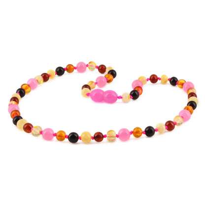 KALUNG JUNIOR AMBER DENGAN PINK CHALCEDONY. JN120