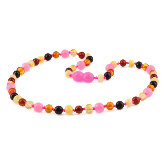 KALUNG JUNIOR AMBER DENGAN PINK CHALCEDONY. JN120