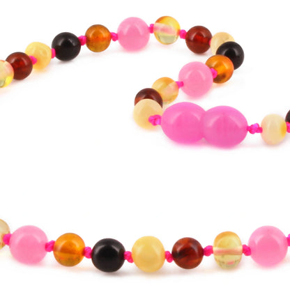 KALUNG JUNIOR AMBER DENGAN PINK CHALCEDONY. JN120