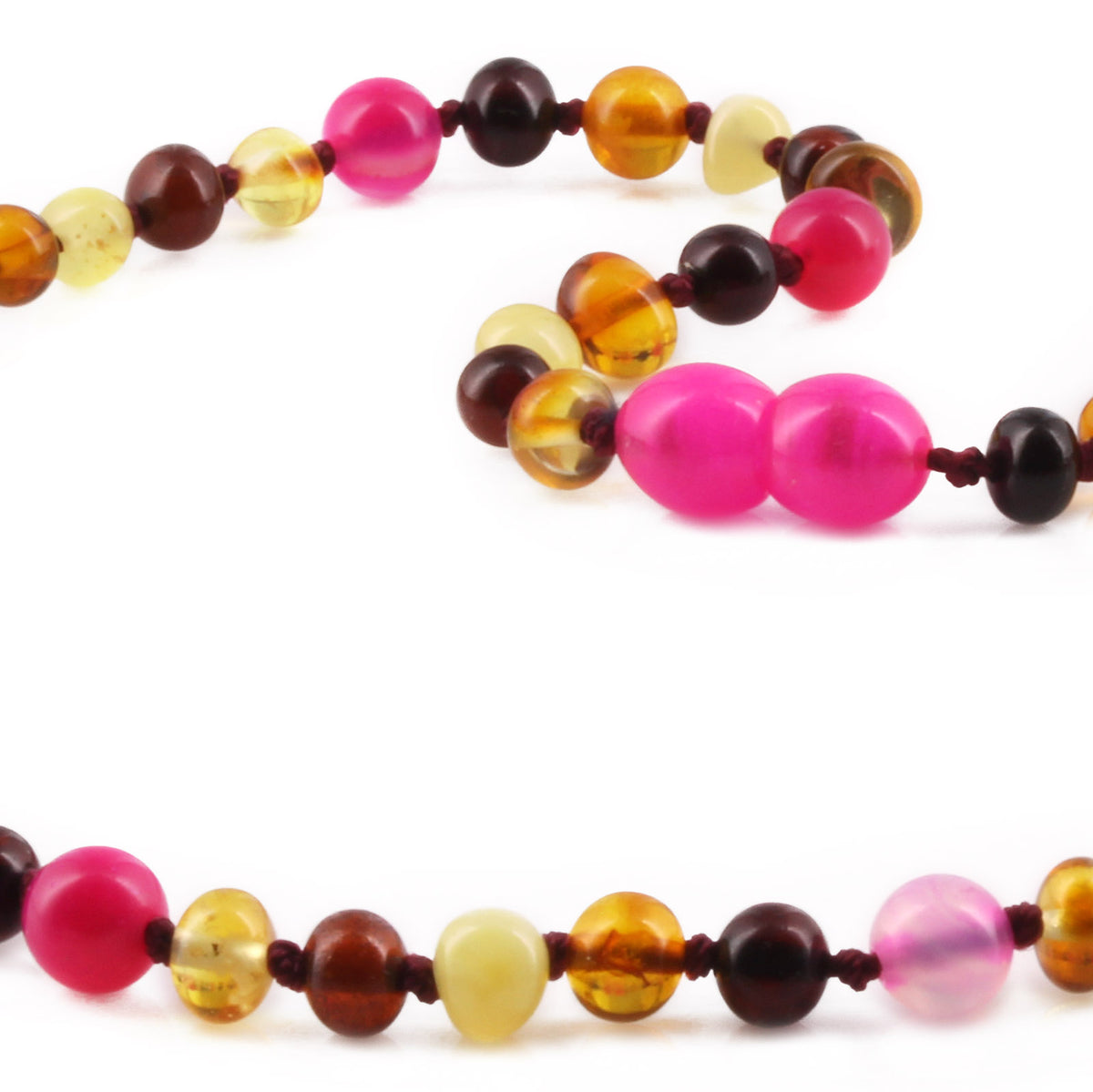 KALUNG AMBER JUNIOR DENGAN PINK LACE AGATE. JN97 V2