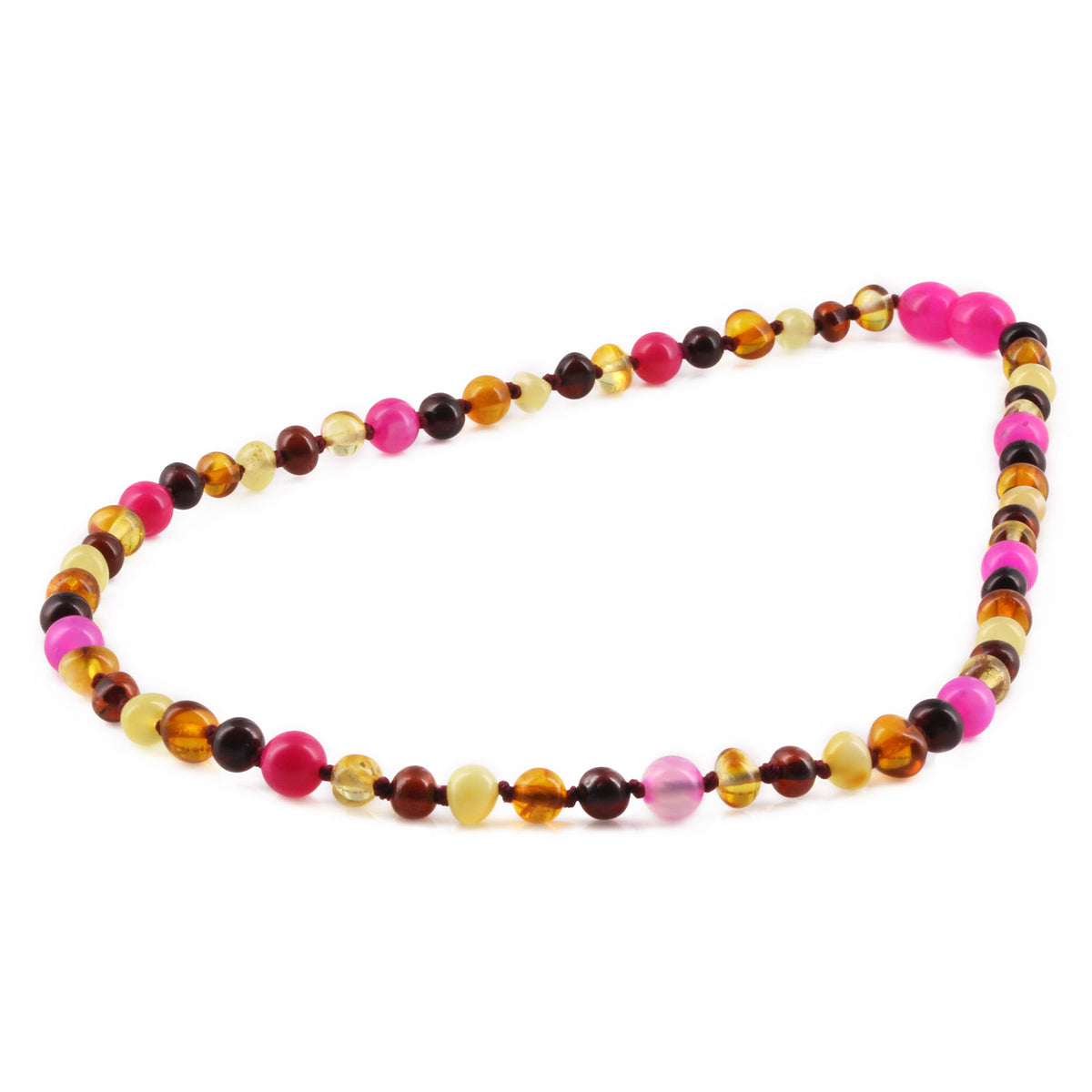 KALUNG AMBER JUNIOR DENGAN PINK LACE AGATE. JN97 V2
