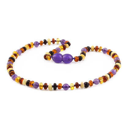 KALUNG BAYI AMBER DENGAN AMETHYST. XR42M-AM