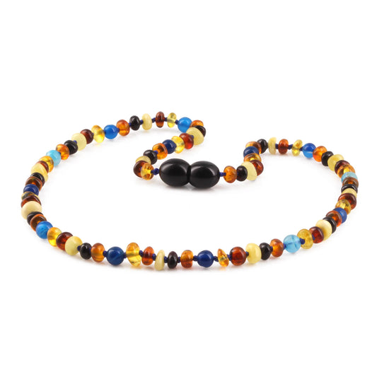 KALUNG BAYI AMBER DENGAN BLUE LACE AGATE. XR42M-BL