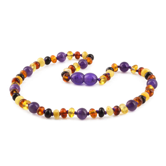 KALUNG BAYI AMBER DENGAN AMETHYST. XR53M-AM
