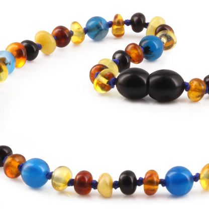 KALUNG BAYI AMBER DENGAN BLUE LACE AGATE. XR53M-BL